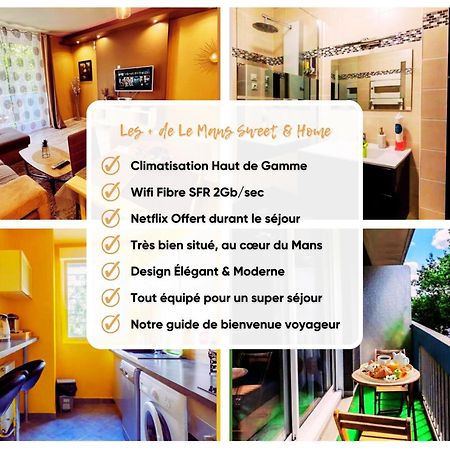 Le Mans City Sweet & Home - Climatise - Netflix - Wifi Fibre - Parking - Proche Circuit Des 24H & Centre-Ville - Accordhebergementconciergerie Dış mekan fotoğraf